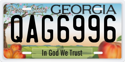 GA license plate QAG6996