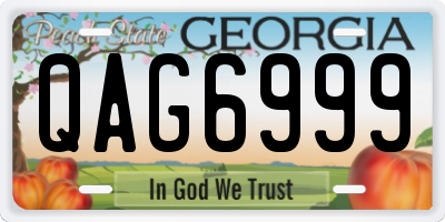 GA license plate QAG6999