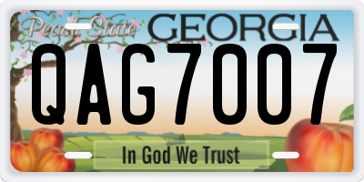 GA license plate QAG7007