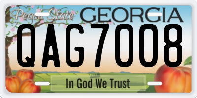 GA license plate QAG7008