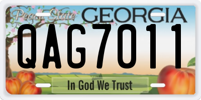 GA license plate QAG7011