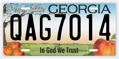 GA license plate QAG7014