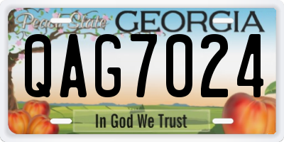 GA license plate QAG7024