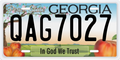 GA license plate QAG7027