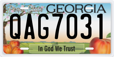 GA license plate QAG7031
