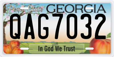 GA license plate QAG7032