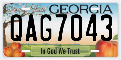 GA license plate QAG7043