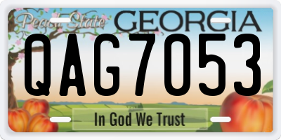 GA license plate QAG7053