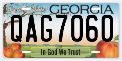 GA license plate QAG7060