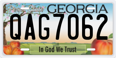 GA license plate QAG7062