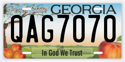 GA license plate QAG7070