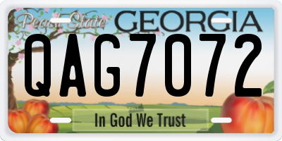 GA license plate QAG7072