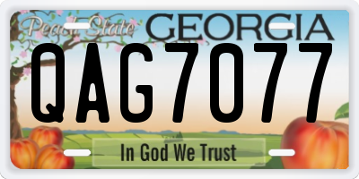 GA license plate QAG7077