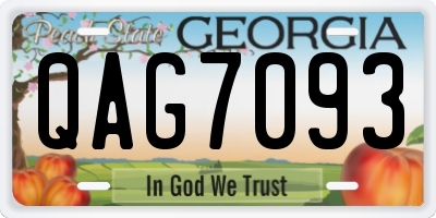 GA license plate QAG7093