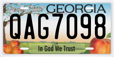 GA license plate QAG7098