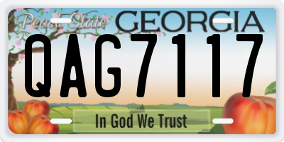 GA license plate QAG7117