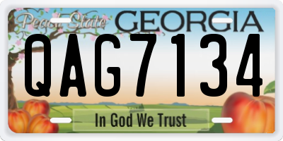 GA license plate QAG7134