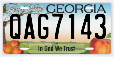 GA license plate QAG7143