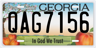 GA license plate QAG7156