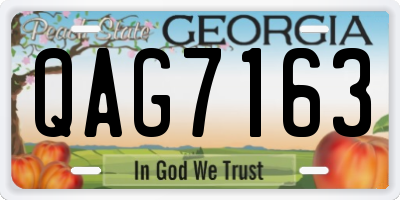 GA license plate QAG7163
