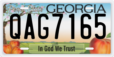 GA license plate QAG7165