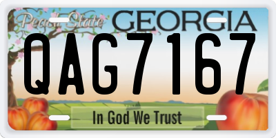GA license plate QAG7167