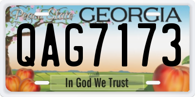 GA license plate QAG7173