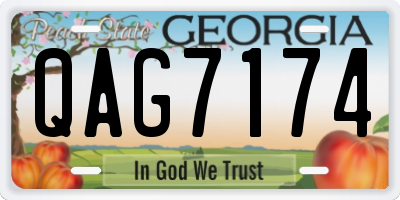 GA license plate QAG7174