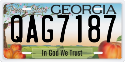 GA license plate QAG7187