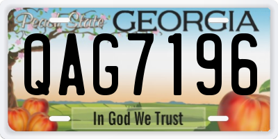 GA license plate QAG7196