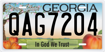 GA license plate QAG7204