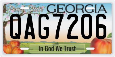 GA license plate QAG7206