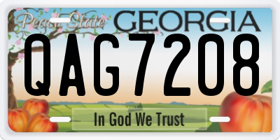 GA license plate QAG7208