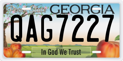 GA license plate QAG7227