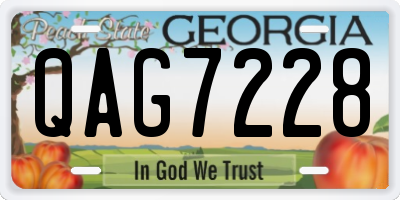 GA license plate QAG7228