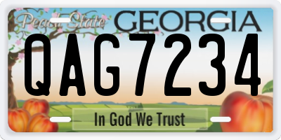 GA license plate QAG7234