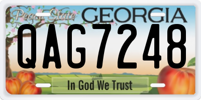 GA license plate QAG7248