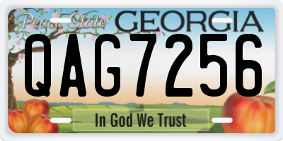 GA license plate QAG7256