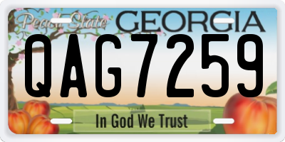 GA license plate QAG7259