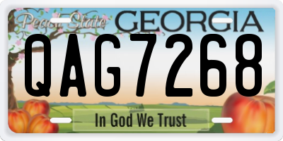 GA license plate QAG7268