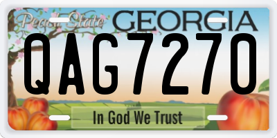 GA license plate QAG7270