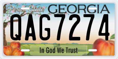 GA license plate QAG7274