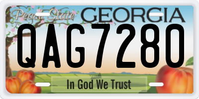 GA license plate QAG7280