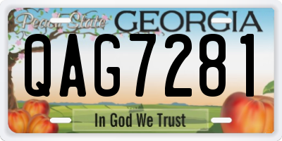 GA license plate QAG7281