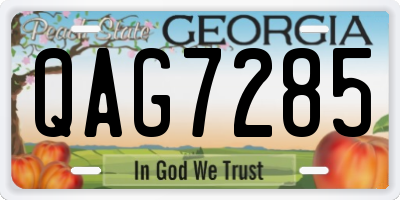 GA license plate QAG7285
