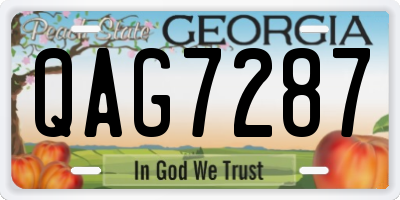 GA license plate QAG7287