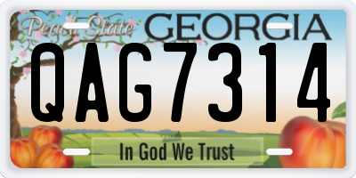 GA license plate QAG7314