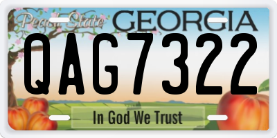 GA license plate QAG7322