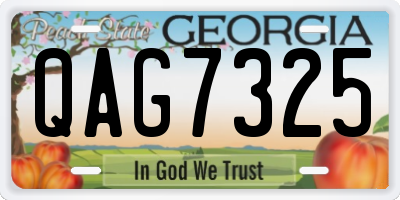 GA license plate QAG7325