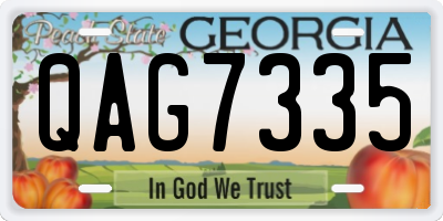 GA license plate QAG7335